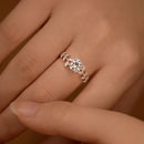 1CT Moissanite Leaf Ring i 925 Silver