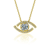 Moissanite Waking Eye Pendant Halsband i 925 silver