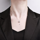 Katthängehalsband & 925 sterlingsilverfisk med moissanit