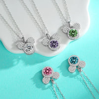 Mickey Full Moissanite Halsband i 925 Silver