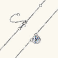 18K guldpläterat S925 silverhalsband med 1.0CT inlagd Moissanite
