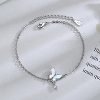 Butterfly Flower Armband för kvinnor S925 Silver Justerbar