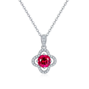 18K vitguld halsband med Moissanite och Ruby 1.0CT