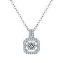18K guldpläterat S925 silverhalsband med 1.0CT inlagd Moissanite