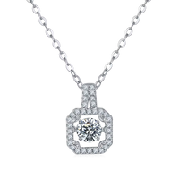 18K guldpläterat S925 silverhalsband med 1.0CT inlagd Moissanite