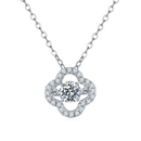 18K guldpläterat S925 silverhalsband med 1.0CT inlagd Moissanite