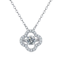 18K guldpläterat S925 silverhalsband med 1.0CT inlagd Moissanite