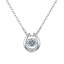 18K guldpläterat S925 silverhalsband med 1.0CT inlagd Moissanite