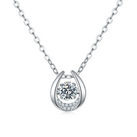 18K guldpläterat S925 silverhalsband med 1.0CT inlagd Moissanite