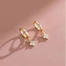 Zirkon fyrbladigt blomsterarmband för kvinnor guld rostfritt stål