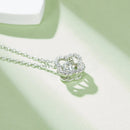 18K guldpläterat S925 silverhalsband med 1.0CT inlagd Moissanite