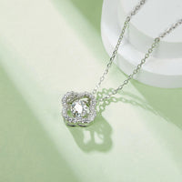 18K guldpläterat S925 silverhalsband med 1.0CT inlagd Moissanite