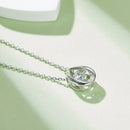 18K guldpläterat S925 silverhalsband med 1.0CT inlagd Moissanite