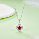 18K vitguld halsband med Moissanite och Ruby 1.0CT