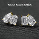 Moissanit Smaragd Örhängen & Päronformade x4 i S925 Silver – GRA-certifierad