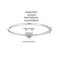 0.5CT Moissanite Hollow Heart Armband i 925 Silver