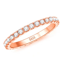 Moissanite Eternity Ring D 2mm i 18K vitguld