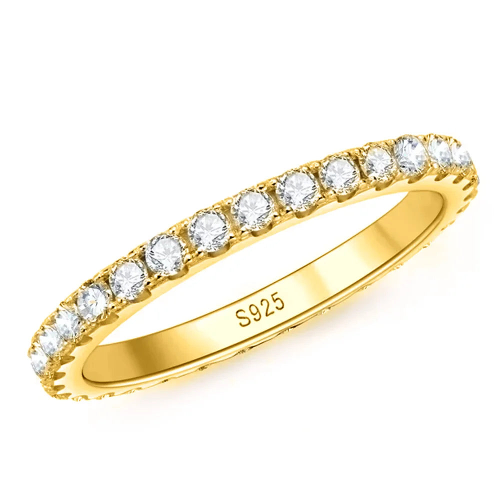 Moissanite Eternity Ring D 2mm i 18K vitguld